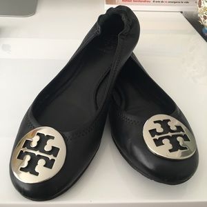 Black and Silver Tory Burch (flats)